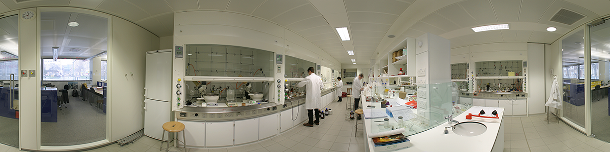 Photo of the inside of a typical synthesis research laboratory in the CRL